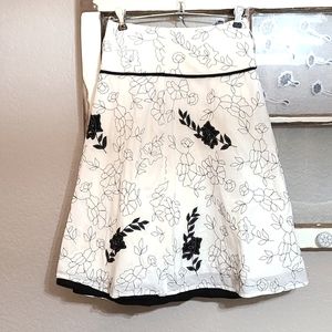 Liz Claiborne A-Line Floral Embroidered Skirt